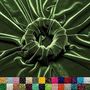 Ice Fabrics Stretch Velvet Fabric by The Yard 60 Wide Soft Stretchy Fabric for Sewing Clothes Apparel Costume Crafts 90 Polyester 10 Spandex Dark Olive Green 1 Yard