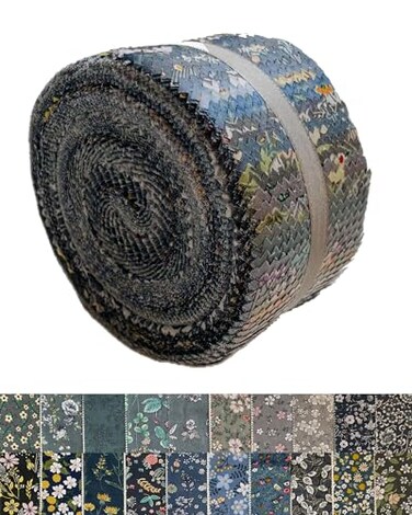 HANPATQUI 40 Strip Jelly Roll Fabric Strips for Sewing 100 Cotton Fabric for Quilting Crafting Precut Fabric Bundles Patchwork Precut Quilt Squares25 x 44 Foggy Capital