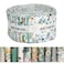 wispaws 50pcs Jelly Roll Fabric for Quilting 25 inch Wide Jelly Roll Merchandise Cotton Assorted Jellyroll Floral Fabric for Sewing Quilting Crafting Green