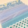 Antetek 7 pcs 20 x 20 Cotton Fabric DIY Making Supplies Quilting Patchwork Fabric Fat Quarter Bundles DIY for Quilting Cotton Patchwork Cushions Blue Flowers 20 x 20