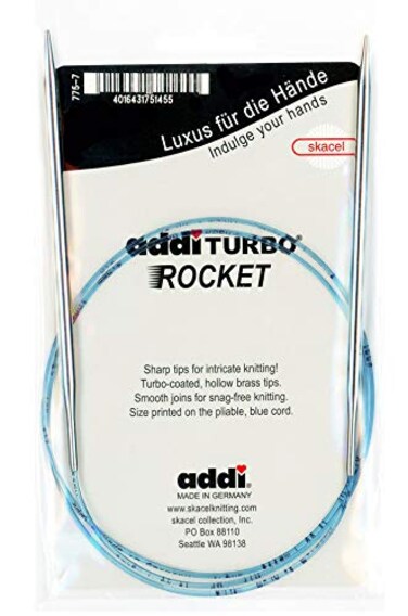 addi Circular Turbo Rocket Lace Skacel Blue Cord 32 inch 80cm Size US 09 55mm