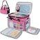 PAVILIA Knitting Bag Yarn Storage Tote Large Crochet Organizer Holder for Knitter Projects Accessories Set Gifts for Crochet Lovers Heather Pink