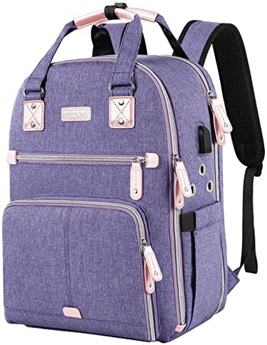 SINVICKO Crochet Bag Knitting Bag Backpack and Totes Organizer with USB Charging Port Large Yarn Storage Tote Bag Yarn Holder Case for Carrying Projects Knitting Needles Crochet Hooksfits 156 inch Lap