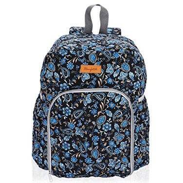 Hanfetch Yarn Storage Organizer Knitting Bag Backpack Large Size with Grommets Portable Crochet Knitting Accessories Bag Paisley