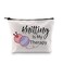 PXTIDY Knitting Makeup Bag Knitter Gift Knitting Is My Therapy Storage Bag Yarn Crocheter Gifts Grandma Crocheting Mom Gift