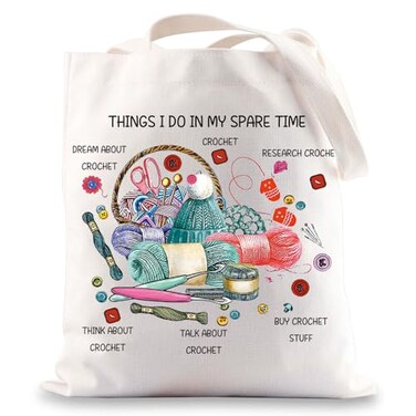 G2TUP Yarn Storage Bag For Knitting Knitter Project Bag Things I Do In My Spare Time Knitting Gift Things I Do