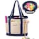 MYBAGZING Canvas Yarn Storage Organizer Bag Washable Crochet Bag with Pockets for Yarn Hooks Needles Travel Knitting Tote for Crafters Gift for Crocheters Knitters MediumLarge