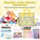 Aeelike Yarn Storage Organizer Travel Crochet Bag Large Capacity Tote Bag Knitting Bag for Carrying Projects Knitting Needles Crochet Hooks and Yarn Fruit Yellow Lemon