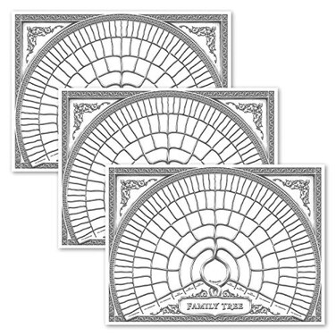 Palace Learning 3 Pack Family Tree Chart To Fill In 6 Generation Genealogy Poster Blank Fillable Ancestry Chart Version 2 18 x 24