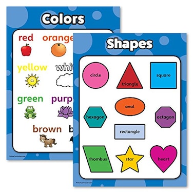 Palace Learning Palace Curriculum Shapes Colors Poster Chart Set for Kids Laminated 18 x 24