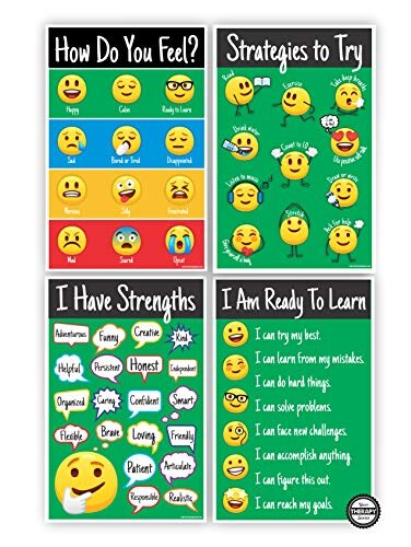 Your Therapy Source Four Emotional Regulation Posters Emotion Chart For Kids Emotions Poster for Classroom Feelings Poster For Kids 11 By 17 Posters To Help Students With Learning About Emotions
