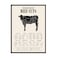 TnT Prints TMO2 Beef Cuts of Meat Butcher Chart Beef Poster Beef Butcher Chart Cuts of Beef Poster 11x14 Unframed
