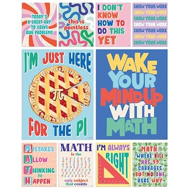 SweetzerOrange SO Math Posters for Elementary School Arithmetic Classroom Displays Learning Space Prints for Mathematics Number Charts for Middle Institute Study Section Decor Inspirational Notices