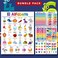 FoldCard Spanish Educational Posters for Kids Bundle of 14 Bilingual Classroom and Homeschool Learning Chart Decorations and School Materials Preschool to Grade 3 Durable Glossy Cardstock 85 x 11