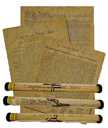 Our Amendments Documents of Freedom Bundle Full Size Declaration of Independence United States Constitution and The Original Bill of Rights 1789 Americas 250th Anniversary