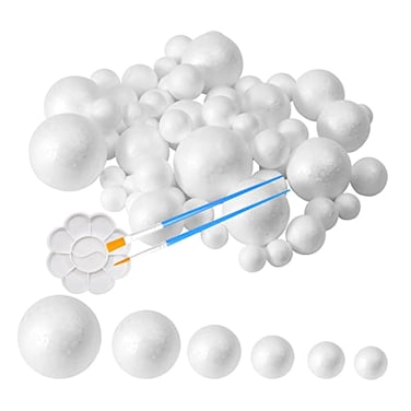 FFchuanhe 63Pack Craft Foam Balls Assorted Sizes 0824 in 60Pack Foam Balls for Arts and Crafts Christmas School Craft Project and Holiday Party