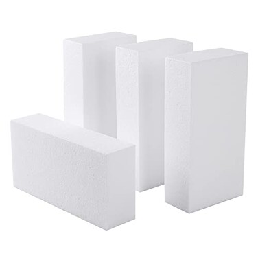 AMZQNART 4 Pack Craft Foam Blocks 8x4x2 Square Polystyrene Foam Bricks for Art Sculpting Flower Arrangements Sculpture Modeling School and Home DIY