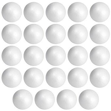 Juvale 3Inch Foam Balls for Crafts Smooth Foam Balls for Painting EasytoCut Craft Supply Educational Classroom Supply 3 in Pack of 24 White