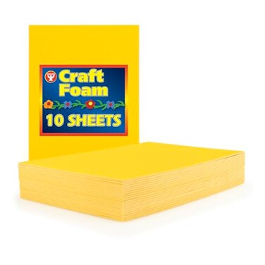 Hygloss Sheets Colorful Foam for DIY Arts Craft 12 x 18 Yellow 10 Piece