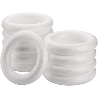 Lyellfe 10 Pieces Foam Wreath Forms 77 Inch Craft Foam Circles Round Polystyrene Rings Craft Foam Wreath Circles for DIY Christmas Holiday Home Decor