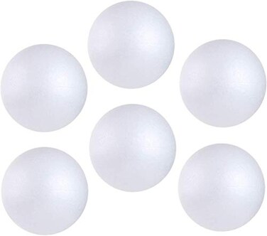 LOMIMOS 6pcs 6 Inch White Foam Balls Polystyrene Craft Balls for Art Craft Household School Projects Christmas Easter Party Decorations