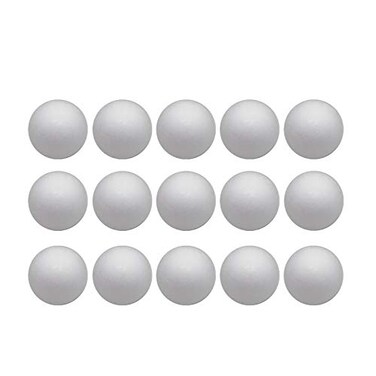 Crafjie Craft Foam Balls 3 Inches in Diameter 15Pack Smooth Polystyrenets Foam Ball for Decoration Household School Projects DIY Arts and Craft White