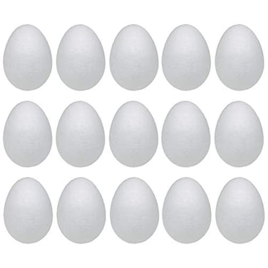 Crafjie Foam Eggs 15pcs 315 Inch 8cm White Craft Foam Eggs Smooth for Spring Easter Halloween Christmas Holiday Crafts Making Handmade DIY Painting School Projects