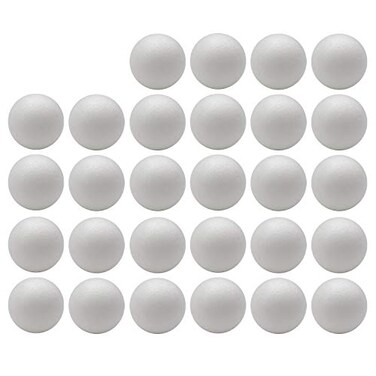 Crafjie 28Pack Craft Foam Balls 2 Inches in Diamete Smooth and Durable Foam Balls for DIY Crafting and Decoration White