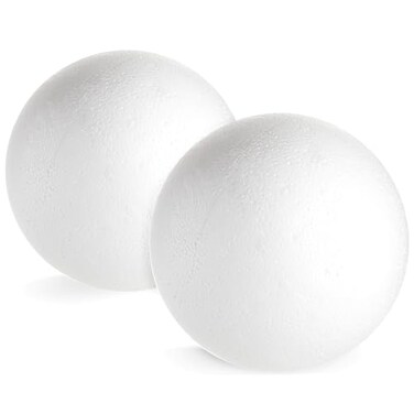 Juvale Sphere Craft Foam Balls 75Inch White Polystyrene Spheres 2 Pack for DIY Projects Floral Centerpieces Home Decor