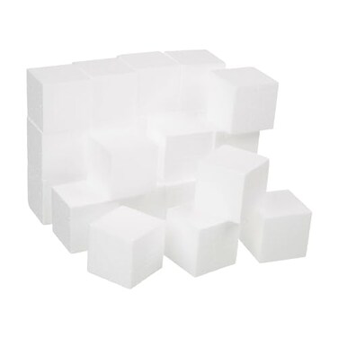 Crafare 3x3x3 Inch 24Pack Craft Foam Square Polystyrene Square Cubes for Arts Projects Sculptures Floral Arrangements Modeling and Centerpieces