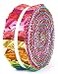 Soimoi 40Pcs Batik Print Precut Fabrics Strips Roll Up 15x42inches Cotton Jelly Rolls for Quilting Red