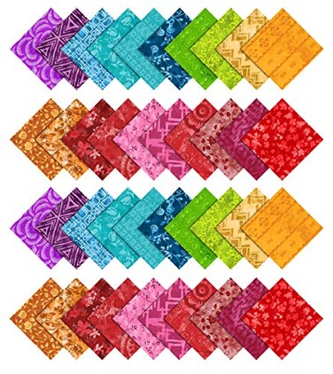 Soimoi Batik Print Precut 5inch Cotton Fabric Quilting Squares Charm Pack DIY Patchwork Sewing Craft