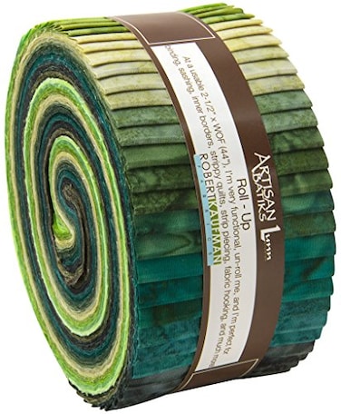 Robert Kaufman Lunn Studios Artisan Batiks Prisma Dyes Rainforest Roll Up 40 25inch Strips Jelly Roll Fabrics RU37340