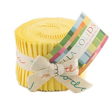 Moda Fabrics Bella Solids 30s Yellow Jr Jelly Roll 9900JJR 23 by Moda House Designer for Moda