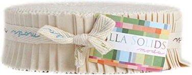 Moda Fabrics Bella Solids Natural Honey Bun 40 15inch Strips 9900HB 12
