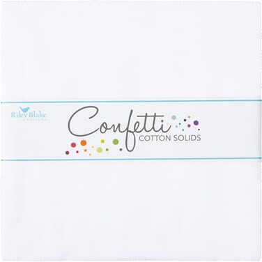 Riley Blake Designs Confetti Cottons Riley White 10 Stacker 42 10inch Squares Layer Cake Riley Blake 10120RWHITE42