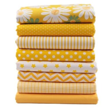 Hanjunzhao Yellow Fat Quarters Fabric Bundles 18x22 inch for Sewing Quilting Crafting
