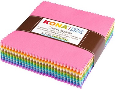 Robert Kaufman Kona Cotton Pastel 101 Palette Charm Square 101 5inch Squares Charm Pack CHS562101