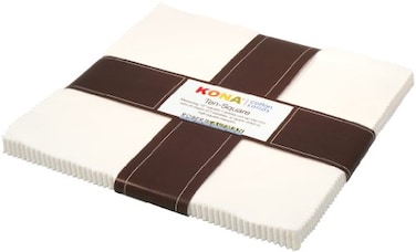 Robert Kaufman Kona Cotton Solids Snow Layer Cake 10 Fabric Quilting Squares TEN12142