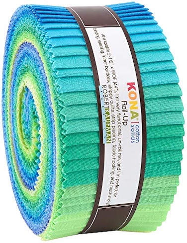 Robert Kaufman Kona Cotton Solids Mermaid Shores Roll Up 40 25inch Strips Jelly Roll RU77640