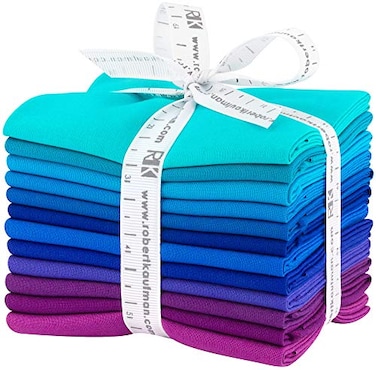 Robert Kaufman Kona Cotton Solids Peacock 12 Fat Quarters Fabrics FQ136912