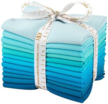 Robert Kaufman Studio RK Kona Cotton Solids Pool Party 12 Fat Quarter Bundle Fabrics FQ92012