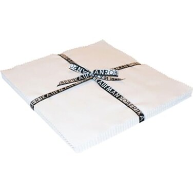 Robert Kaufman 10in Squares Kona Solids White Colorway 42Pcs