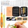 PP OPOUNT 18 Sizes Light Up Crochet Hook Set 20140mm Plastic Rechargeable Lighted Hooks with LED Digital Counter Sliver Crochet Tools and Orange Counting Crochet HookAmbidextrous