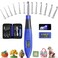 Zcvtbye 12 Size Counting Crochet Hook for Beginners Lighted Led Digital Row Stitch Counter with Ergonomic Soft Handle Interchangeable Metal Hook Heads USB Rechargeable for Dark Yarn