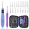 Foxyoo Ergonomic Crochet Hooks Set with LED Light Stitch Counter 18 Piece Interchangeable Kit 20140mm for Arthritis Relief Beginners Advanced Crocheters Portable Travel Case Included