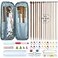 Mdoker Bamboo Knitting Needle Set with Case 36pcs Straight Single Pointed Kniting Needles 135inch Length Sweater Needles for DIY Knitting Projects2mm10mm Knitting Set with Accessories