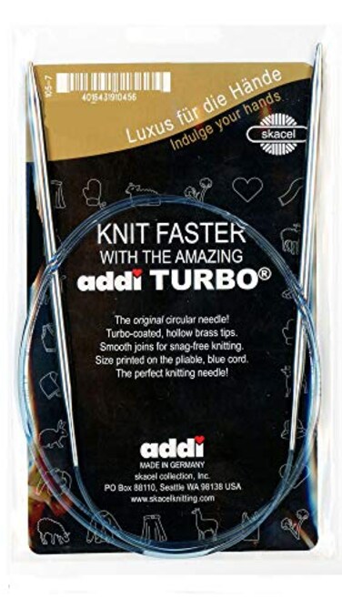 addi Knitting Needle Turbo Circular Skacel Blue Cord 16 inch 40cm Size US 15 100mm