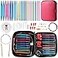 LOOEN 57 PCS Knitting Crochet Kit Aluminum Circular Knitting Needles Set 30mm100mm with 4 Flexible Cables Crochet Hooks Accessories Beginner Craft Starter Kit with Storage Case