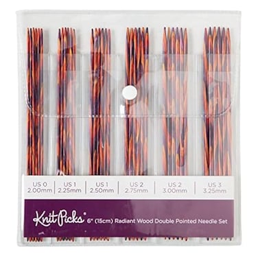 Knit Picks Double Pointed Wood Knitting Needle Set Radiant 6